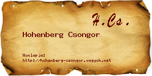 Hohenberg Csongor névjegykártya